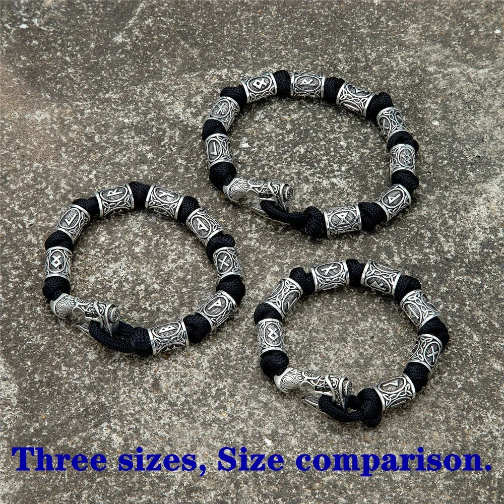 Norse Vikings Axes Wrap Bracelets Men Mjolnir Hammer Camping Paracord Survival Rope Wristband Amulet Handmade Male Jewelry Gifts