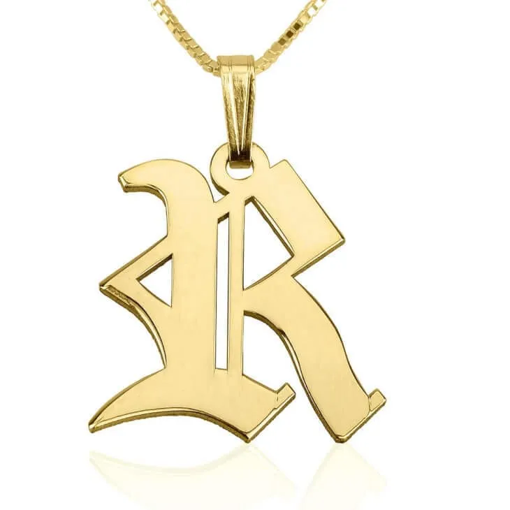 Old English Initial Necklace