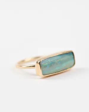 Opal Rectangle Bar Ring