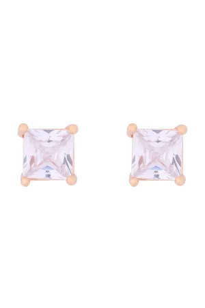ORG 6MM SQUARE CUBIC ZIRCONIA STUD EARRINGS