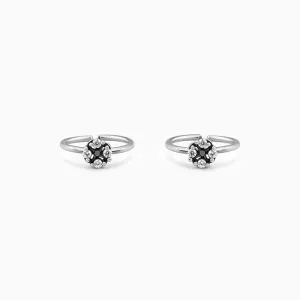 Oxidised Silver Shefali Toe Rings