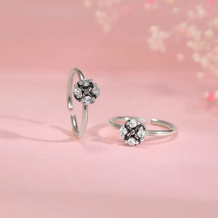 Oxidised Silver Shefali Toe Rings