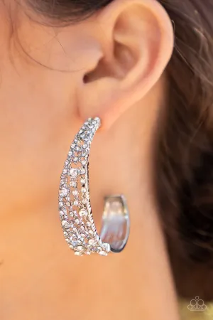 Paparazzi Cold as Ice - White Hoop Earrings