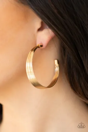 Paparazzi Live Wire - Gold Earrings
