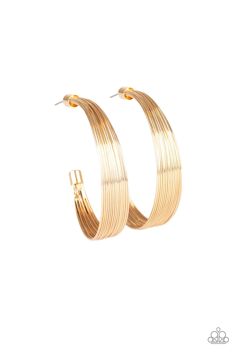 Paparazzi Live Wire - Gold Earrings