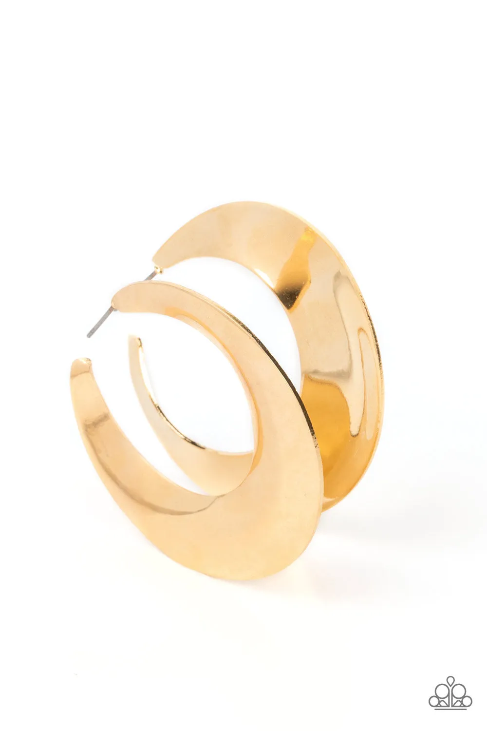 Paparazzi Power Curves - Gold Hoop Earrings