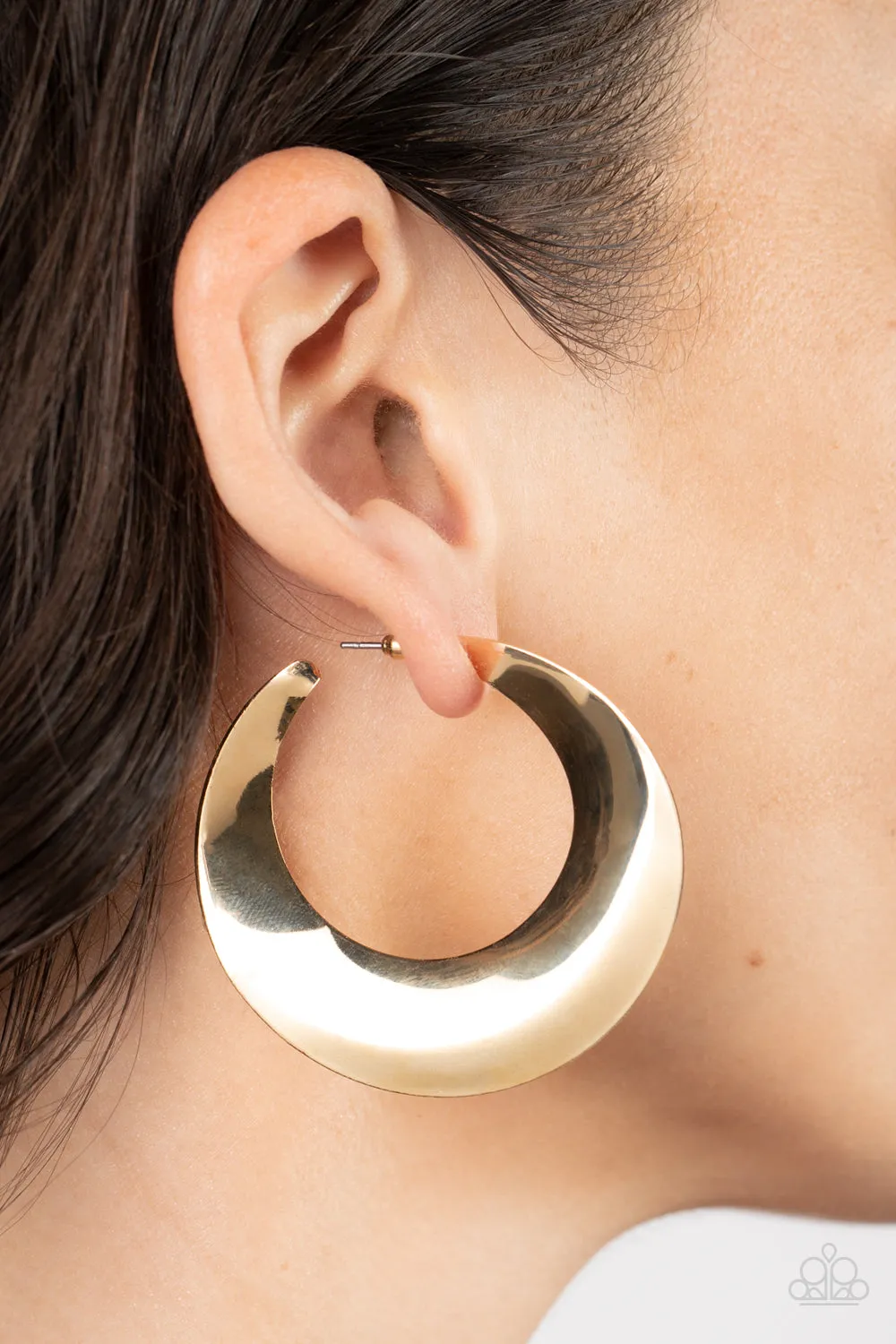 Paparazzi Power Curves - Gold Hoop Earrings