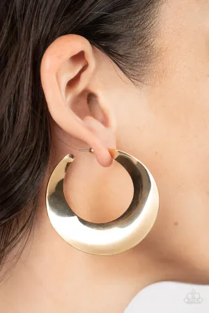 Paparazzi Power Curves - Gold Hoop Earrings
