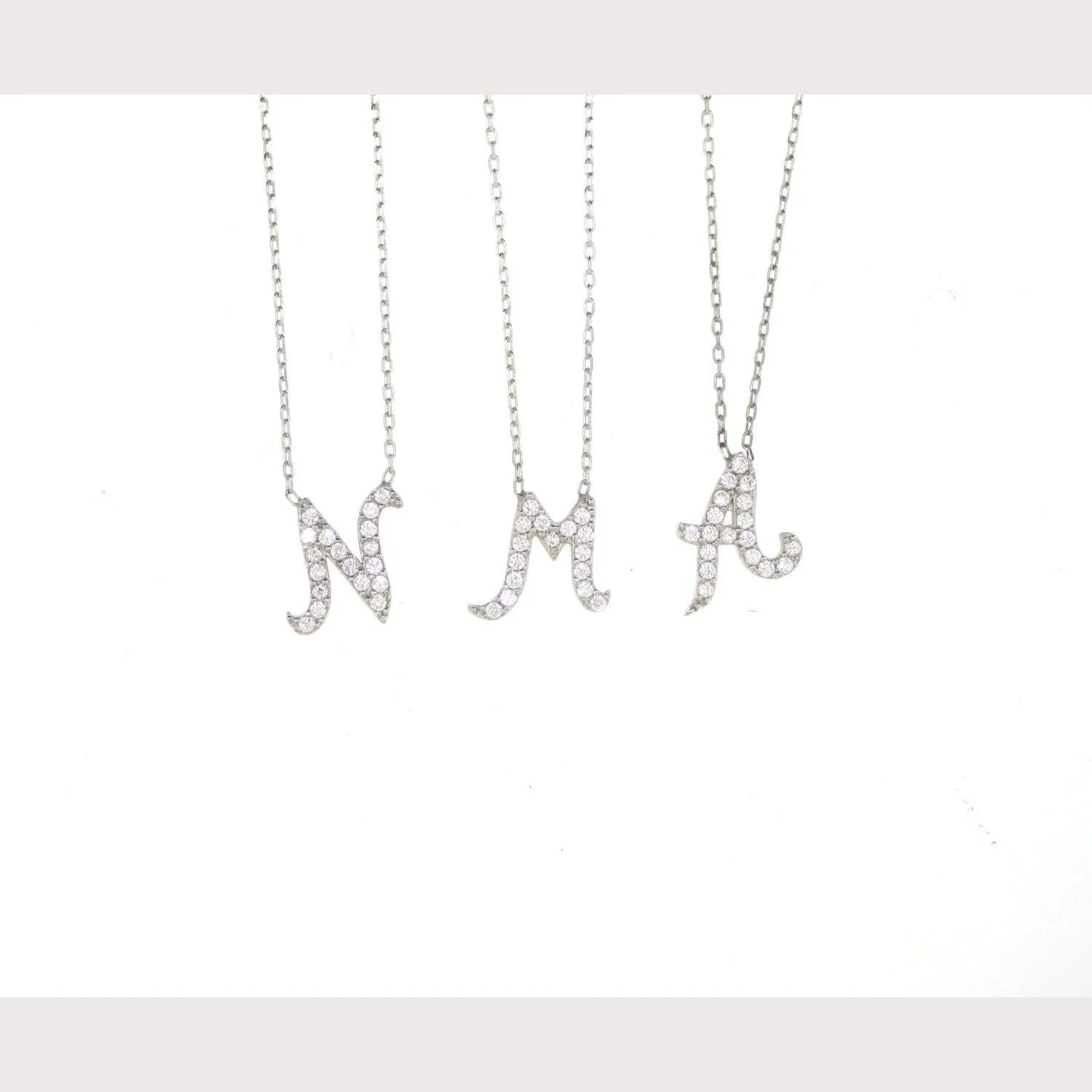 Pave (A) Initial Necklace