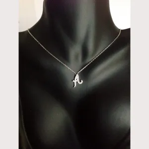 Pave (A) Initial Necklace