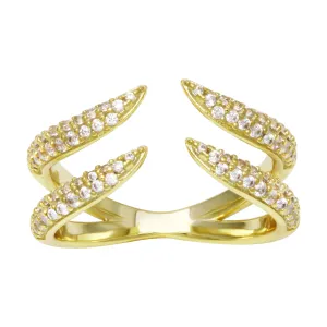 Pave Double Claw Open Ring