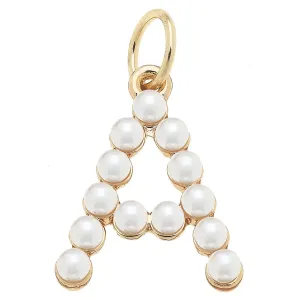 Pearl-Studded Letter Charm in Ivory By Canvas
