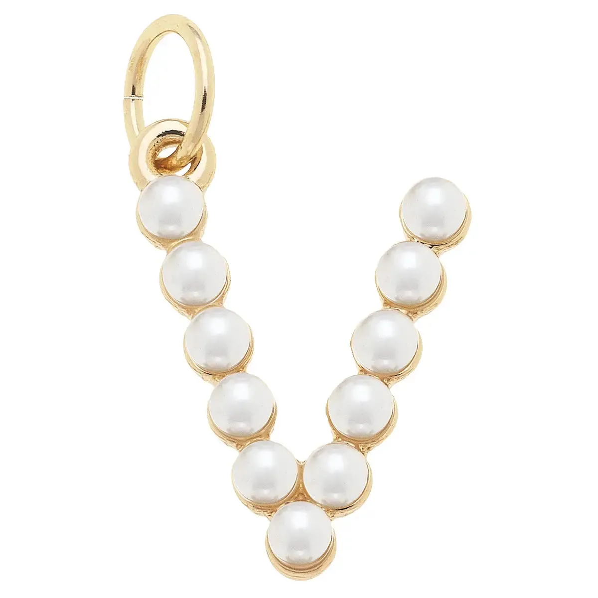 Pearl-Studded Letter Charm in Ivory By Canvas