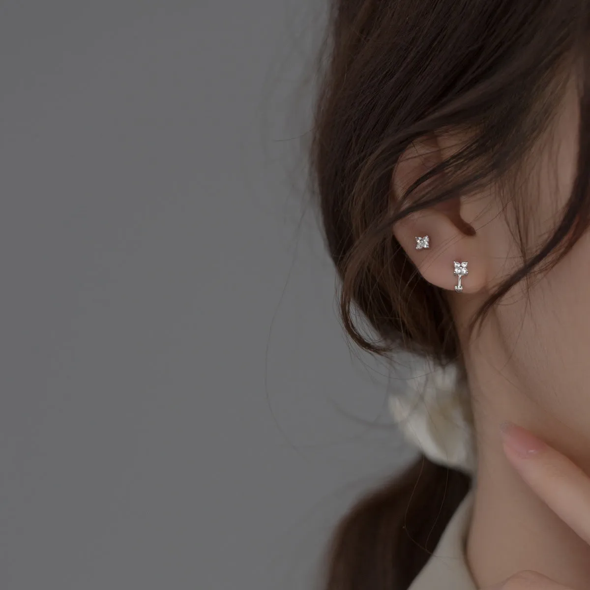 Pedals Flower Small Huggie Earring-SH066
