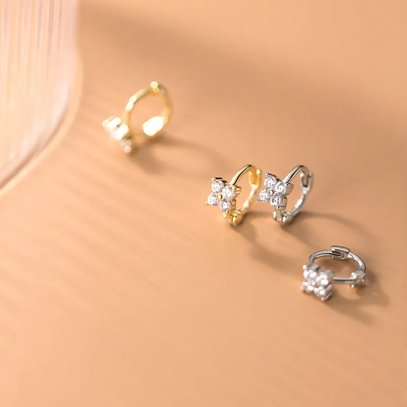 Pedals Flower Small Huggie Earring-SH066