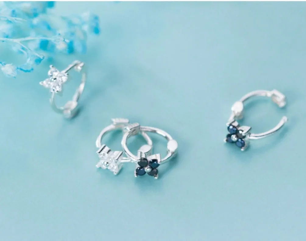 Pedals Flower Small Huggie Earring-SH066
