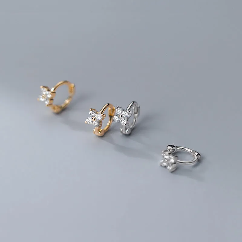Pedals Flower Small Huggie Earring-SH066