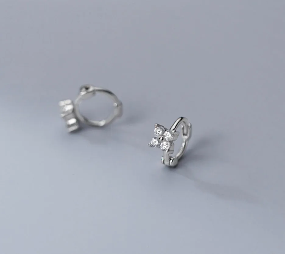 Pedals Flower Small Huggie Earring-SH066
