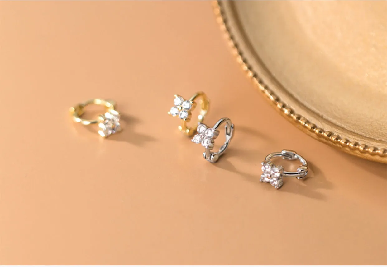 Pedals Flower Small Huggie Earring-SH066