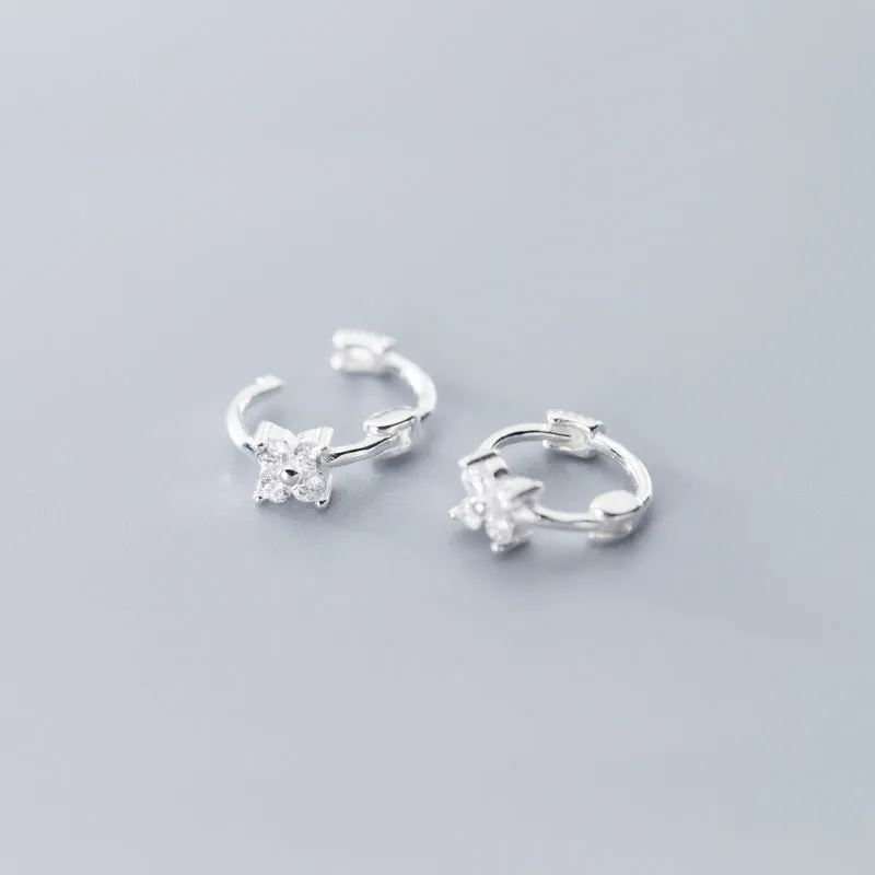Pedals Flower Small Huggie Earring-SH066