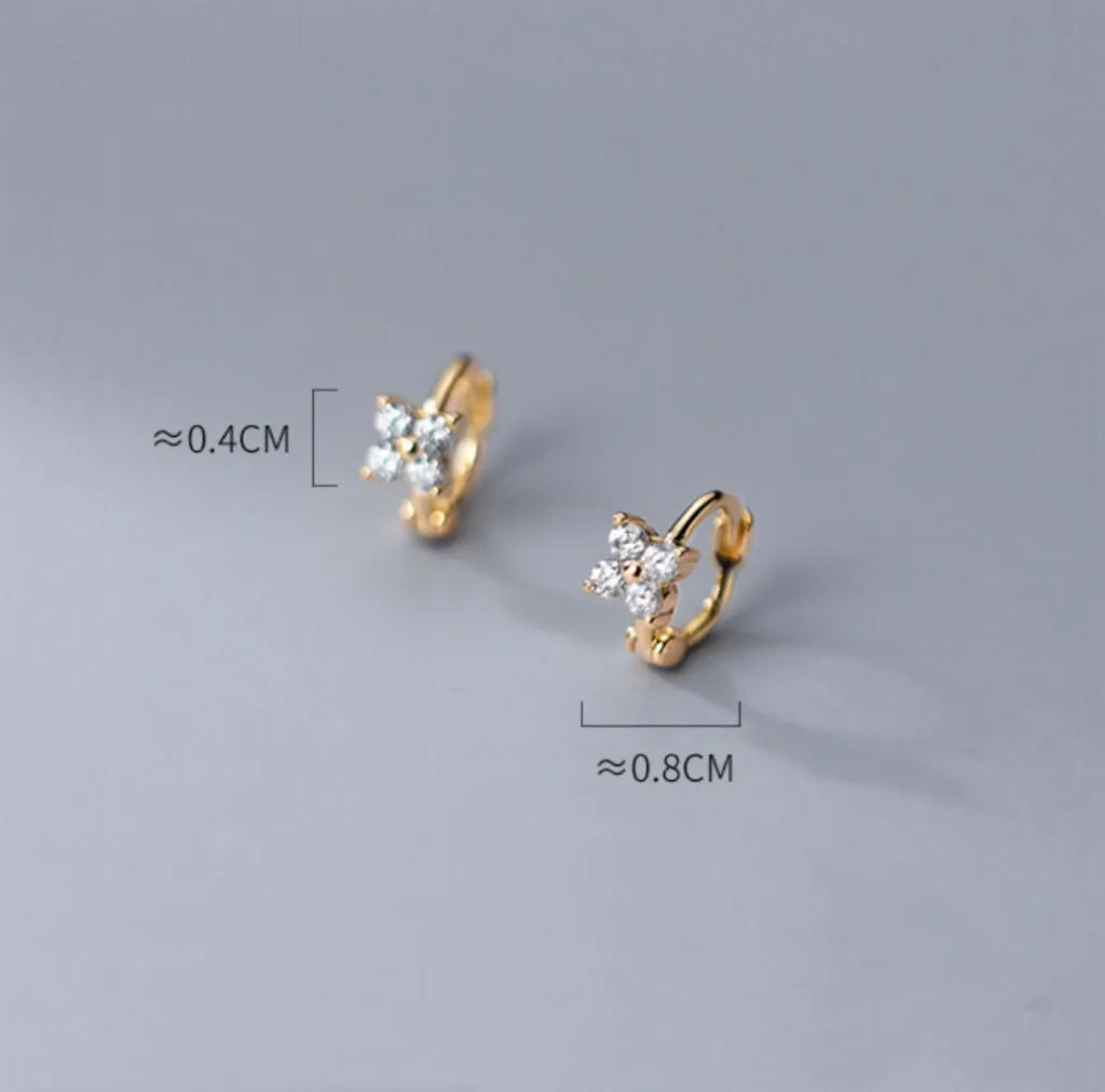 Pedals Flower Small Huggie Earring-SH066