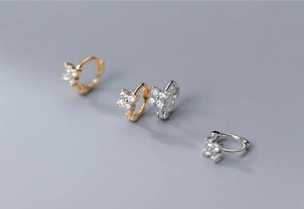 Pedals Flower Small Huggie Earring-SH066