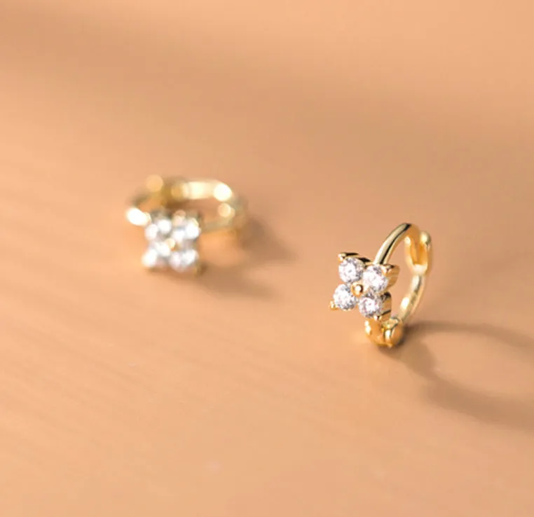 Pedals Flower Small Huggie Earring-SH066