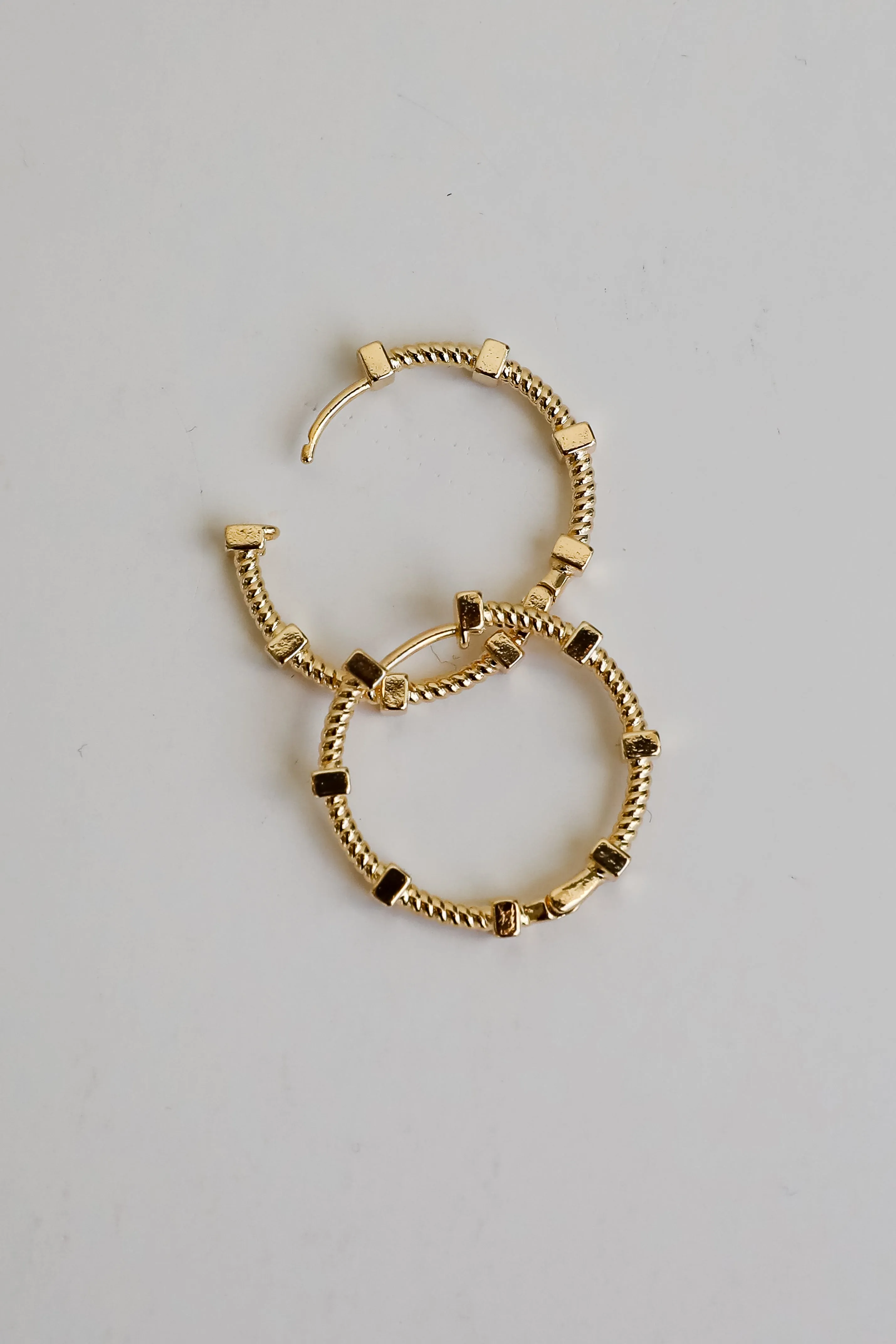 Penelope Gold Textured Hoop Earrings