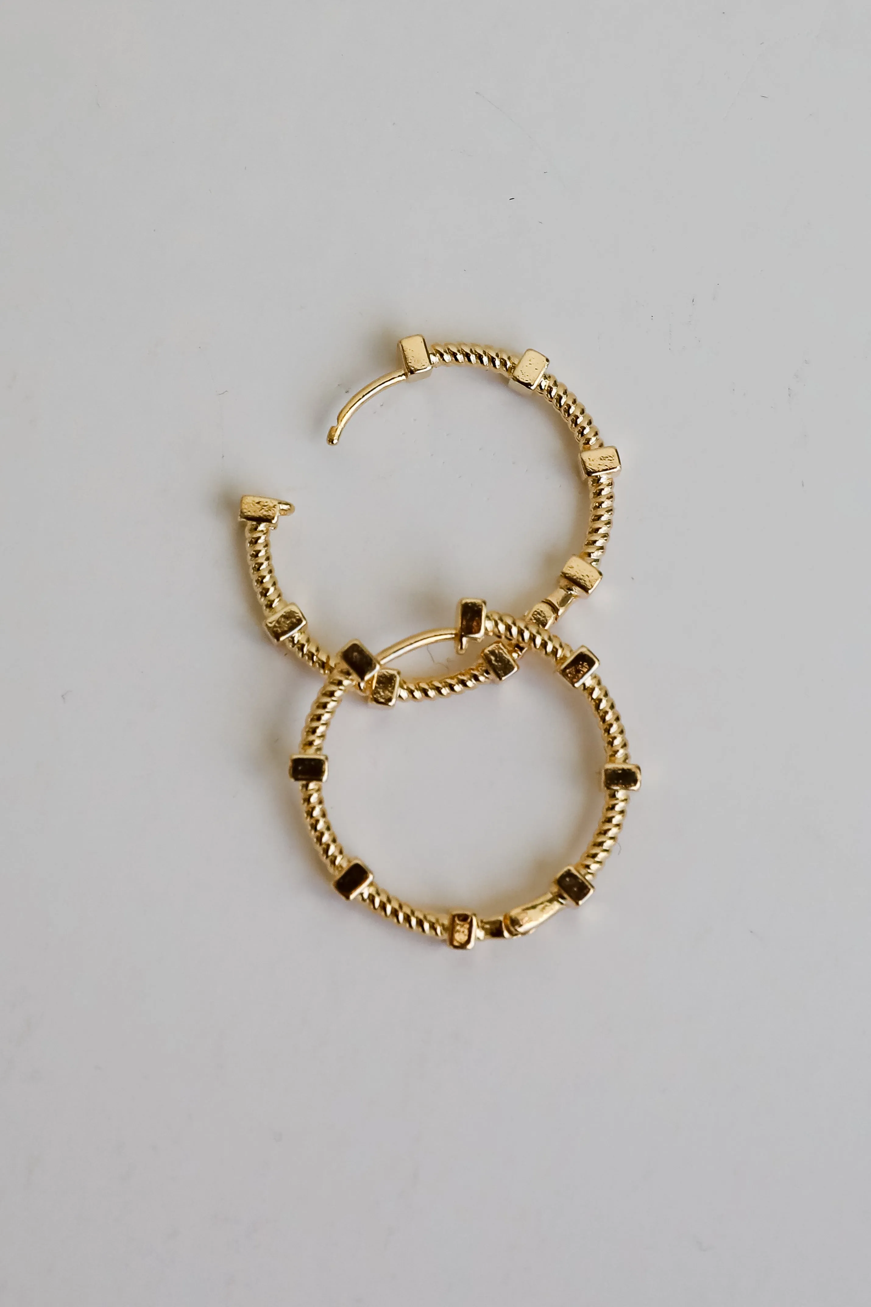 Penelope Gold Textured Hoop Earrings