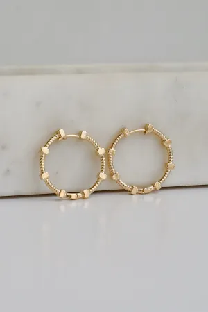 Penelope Gold Textured Hoop Earrings
