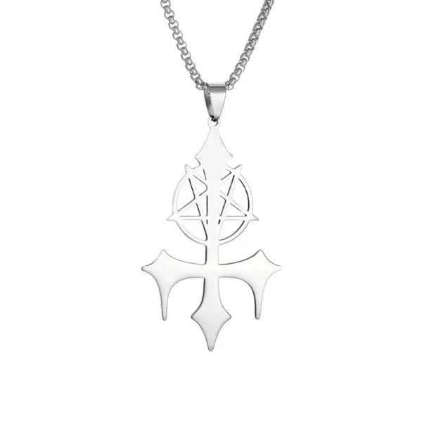 Pentagram Inverted Cross Necklace