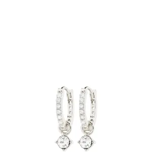 Pilgrim Joa Silver Clear Crystal Hoop Earrings