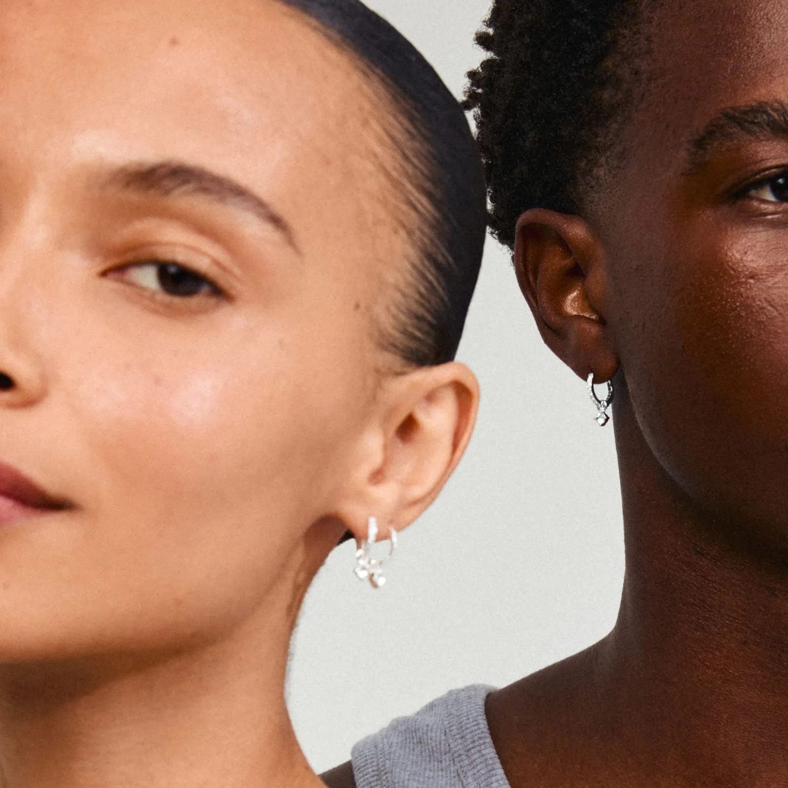 Pilgrim Joa Silver Clear Crystal Hoop Earrings