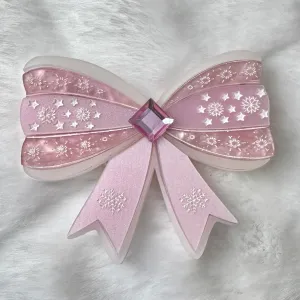Pink bow - Brooch - Set of 2