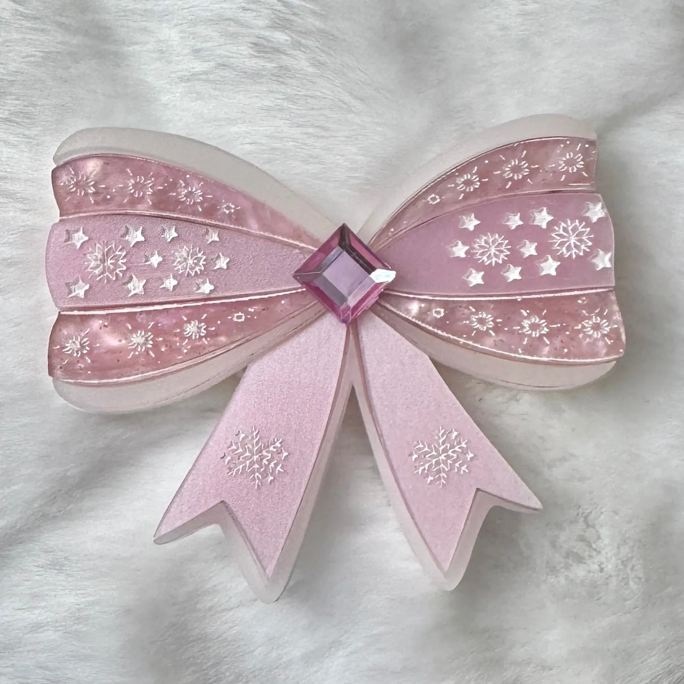 Pink bow - Brooch - Set of 2