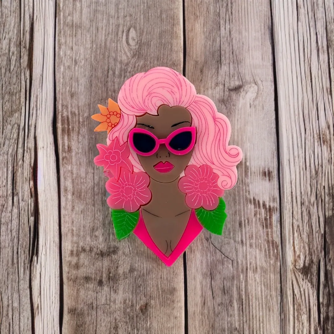 Pink Malibu Princess A 🌸 - brooch