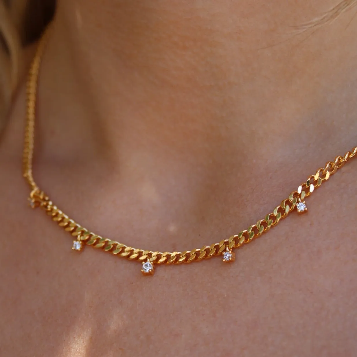 Pixie Chain Diamond Dangle Necklace