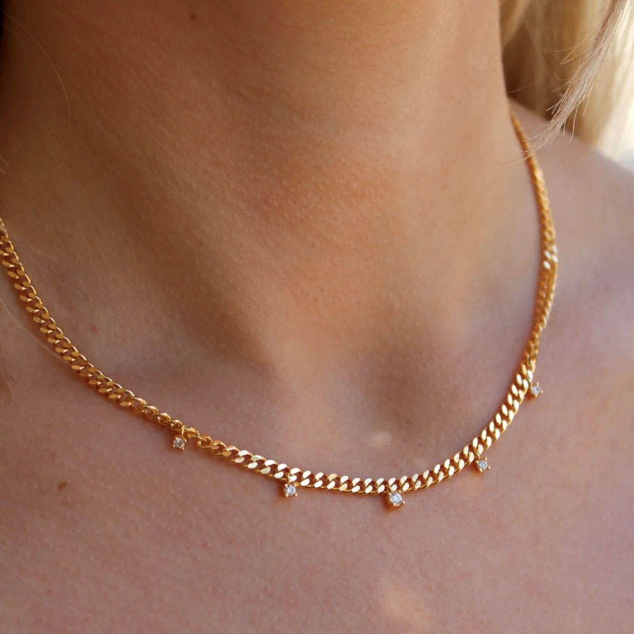 Pixie Chain Diamond Dangle Necklace