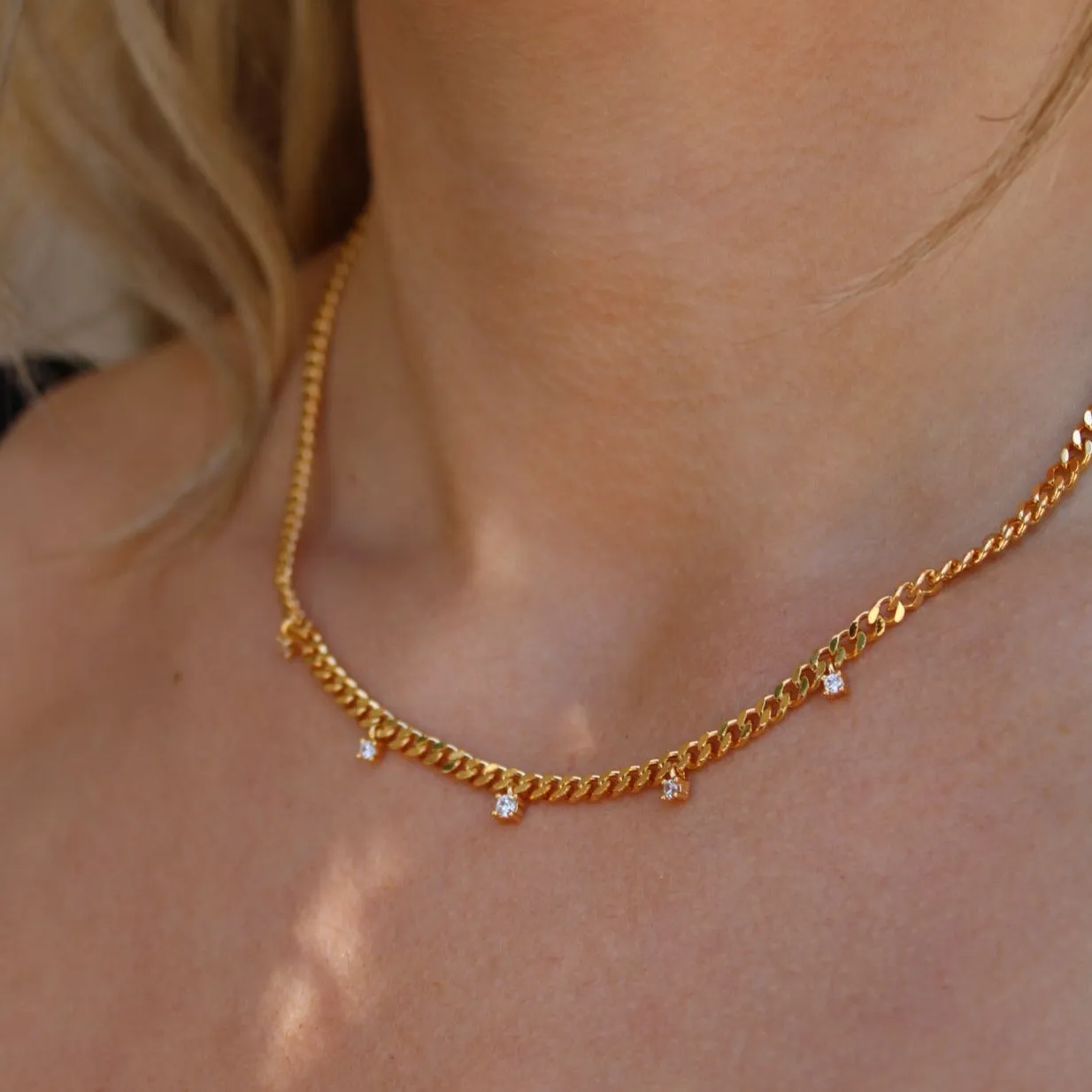 Pixie Chain Diamond Dangle Necklace