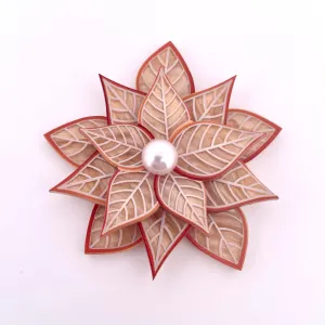 Poinsettia ginger - Brooch