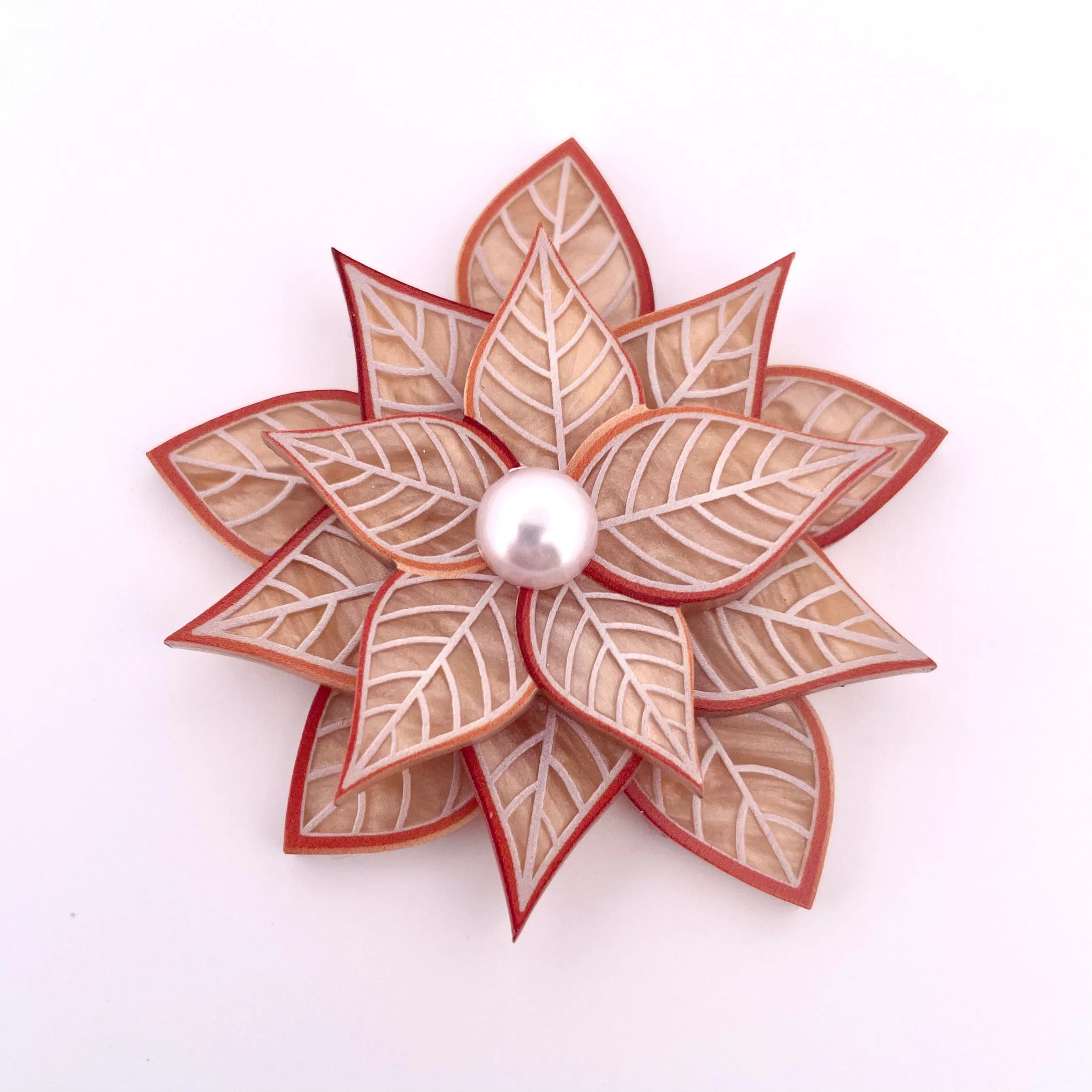 Poinsettia ginger - Brooch