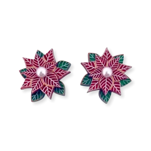 Poinsettia red - earring stud