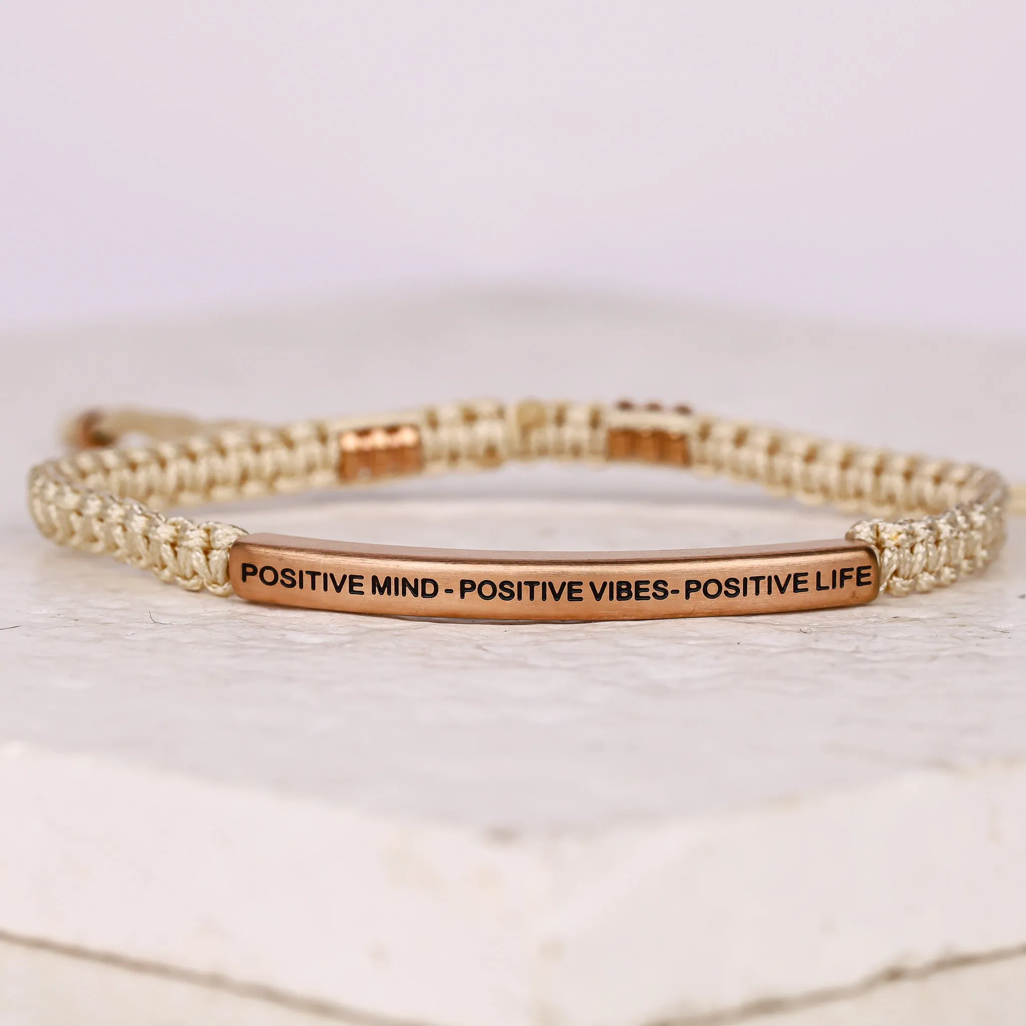 POSITIVE MIND - POSITIVE LIFE - POSITIVE VIBES ROPE BRACELET