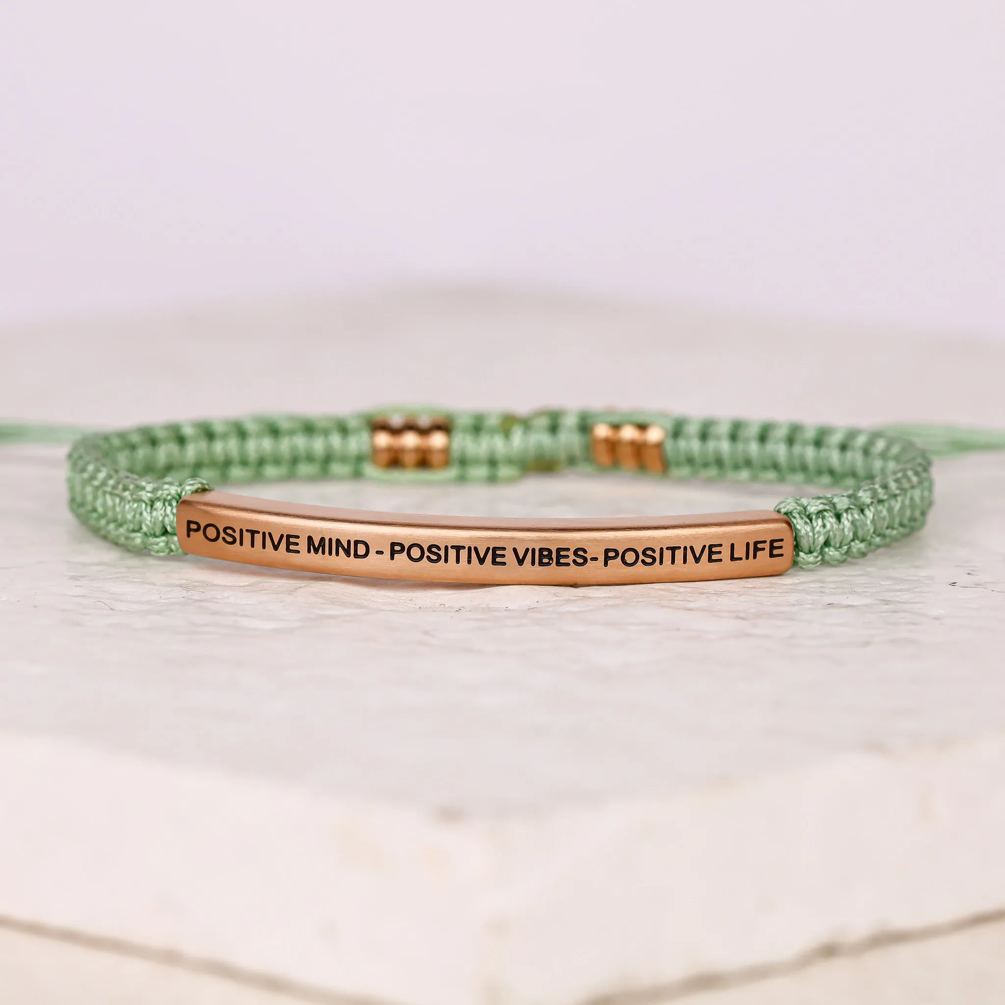 POSITIVE MIND - POSITIVE LIFE - POSITIVE VIBES ROPE BRACELET