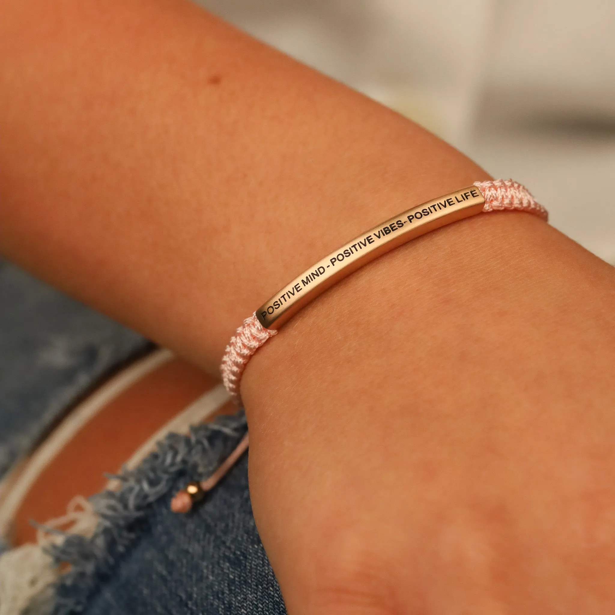POSITIVE MIND - POSITIVE LIFE - POSITIVE VIBES ROPE BRACELET