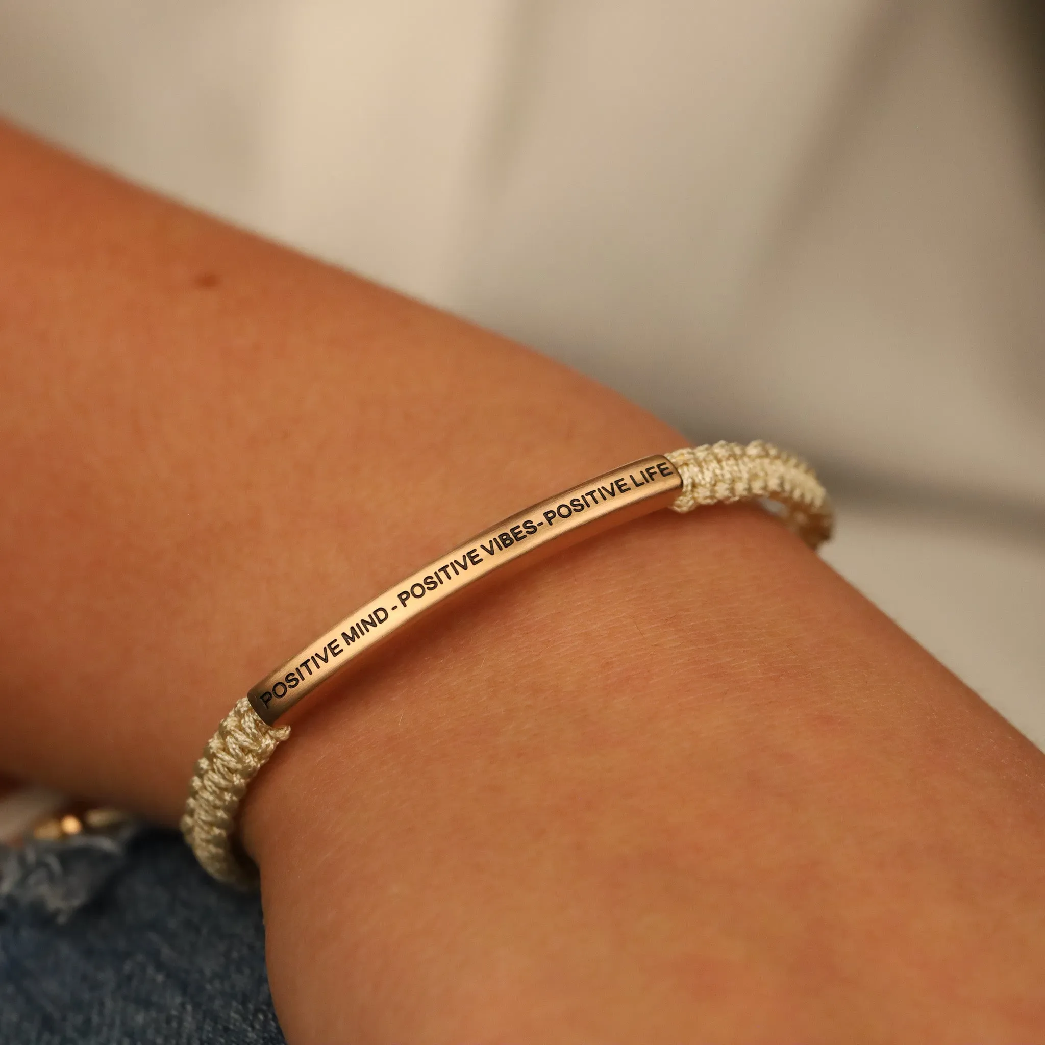 POSITIVE MIND - POSITIVE LIFE - POSITIVE VIBES ROPE BRACELET