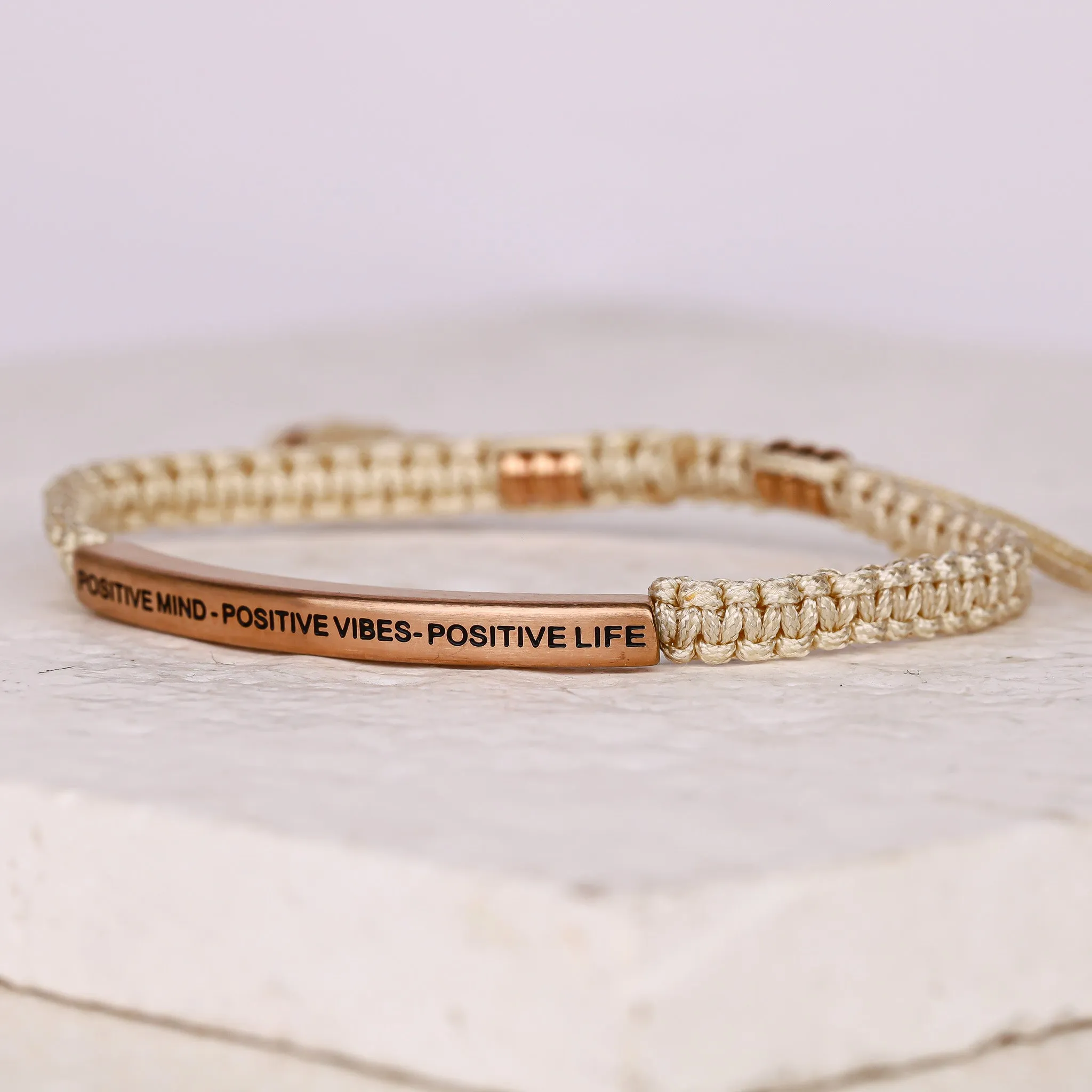 POSITIVE MIND - POSITIVE LIFE - POSITIVE VIBES ROPE BRACELET