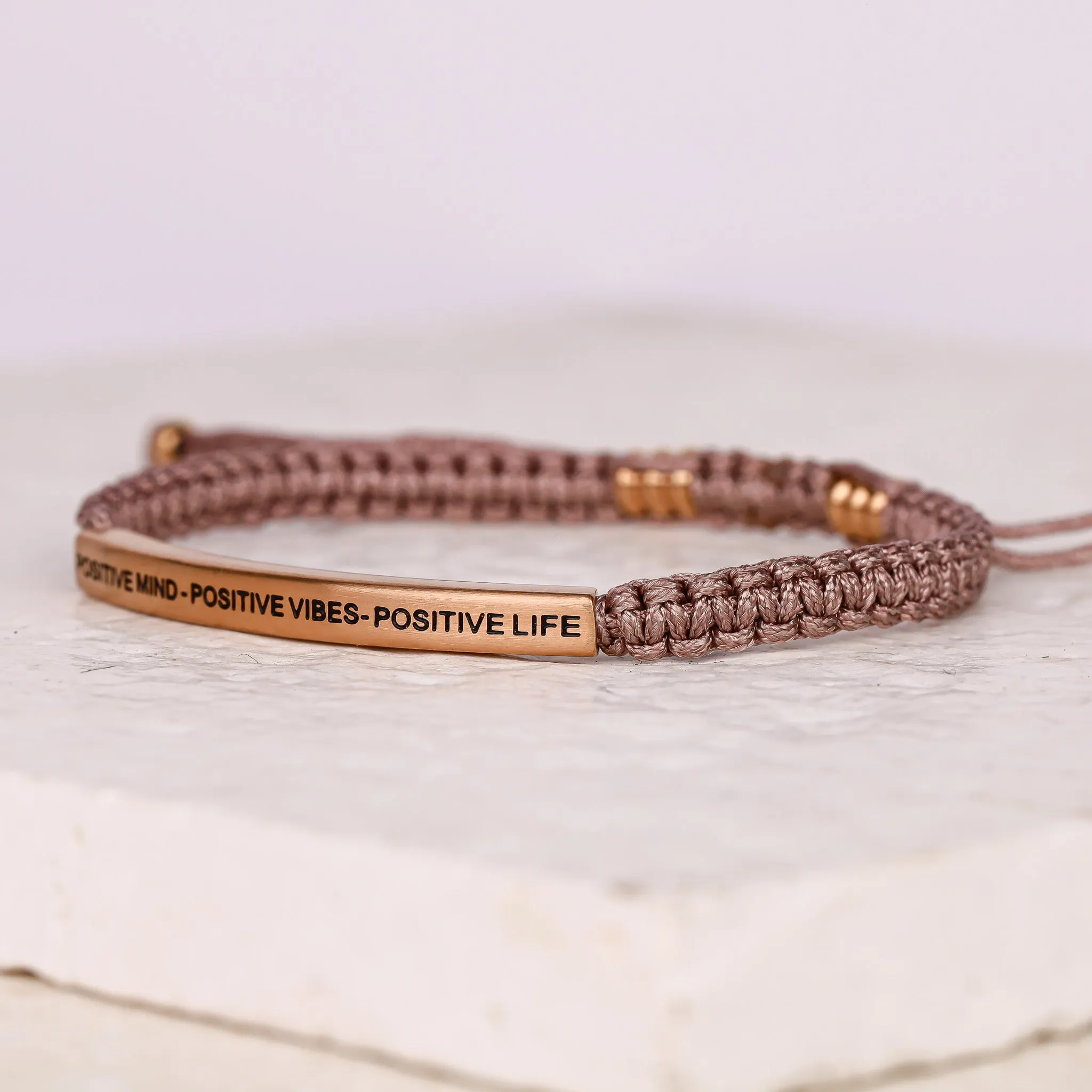 POSITIVE MIND - POSITIVE LIFE - POSITIVE VIBES ROPE BRACELET