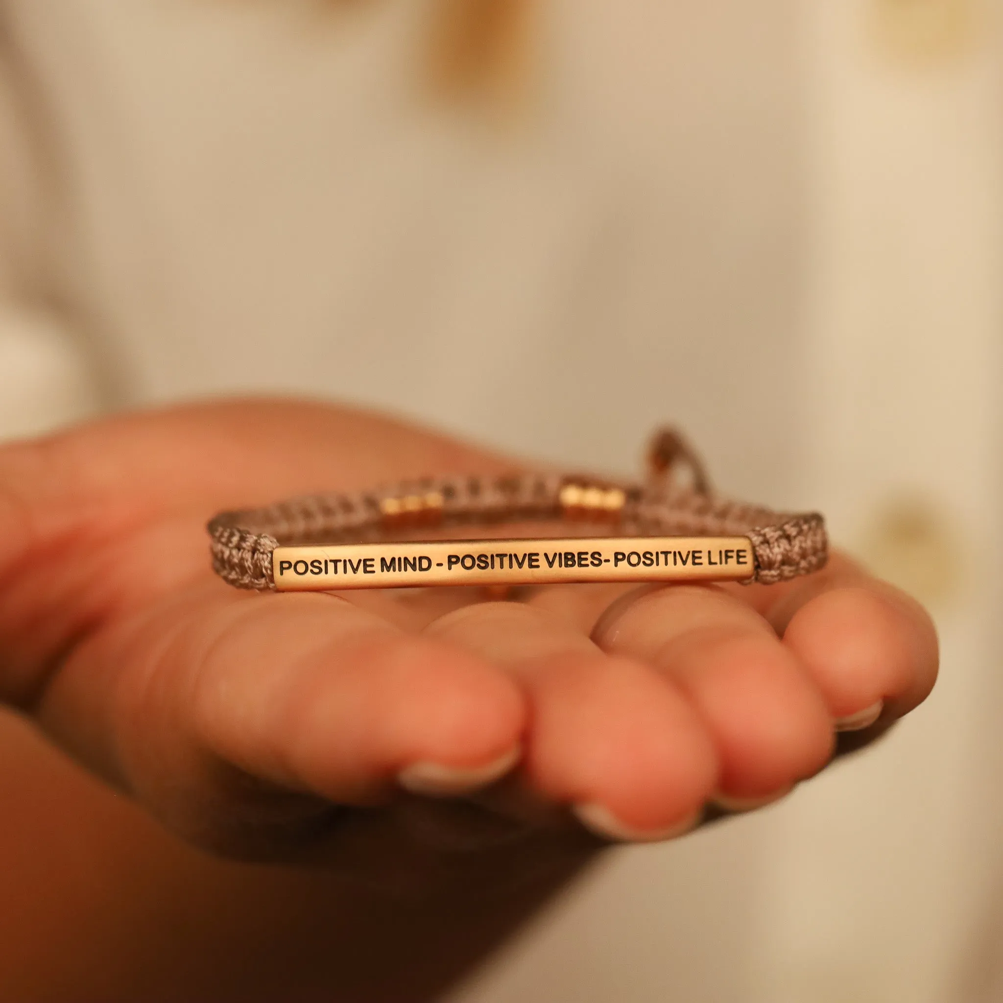 POSITIVE MIND - POSITIVE LIFE - POSITIVE VIBES ROPE BRACELET