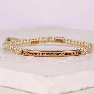 POSITIVE MIND - POSITIVE LIFE - POSITIVE VIBES ROPE BRACELET